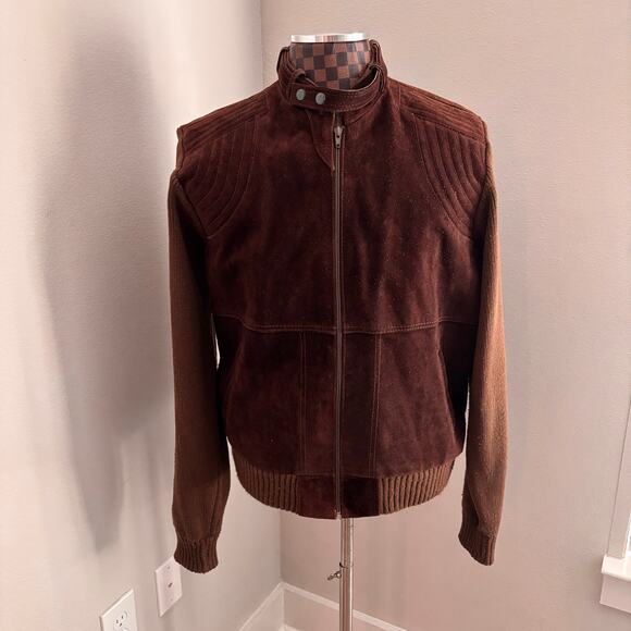 Vtg Repage Brown Suede Sweater Jacket Ladies XL Mens Medium Coat Grunge Retro - Picture 11 of 11